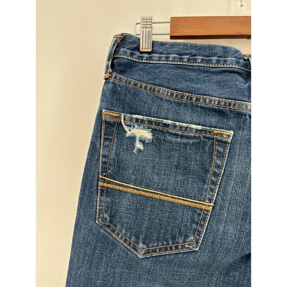 Abercrombie & Fitch Mens Blue Classic Straight Distressed Jeans 30x31 Vintage